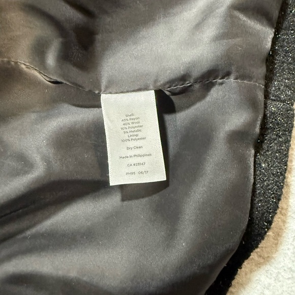 Talbots Jacket Womens 16 Black Metallic Wool Blend Button Up Pockets Coat Elegan - Picture 8 of 9